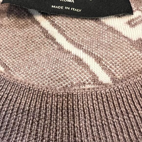 Fendi Brown and Cream Crewneck Sweater with Elegant Pattern Unisex - Picture 5 of 6